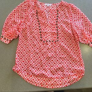 Stitch fix 41 Hawthorn Patterned Top s orange/red